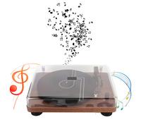 Platinevinyle Bluetooth 5.0, tourne-disque stéréo à 3 vitesses, plateau de 12 pouces avec couvercle anti-poussière