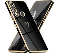 Plating Case For Huawei P30 Lite, Shiny Elegant Heart Pattern Mirror Design With Protected Camera Tpu Soft Tpu Anti-Scratch Shockproof Case For Huawei P30 Lite