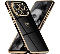 Plating Case For Xiaomi Redmi Note 14 Pro 5g, Shiny Elegant Heart Pattern Mirror Design With Protected Camera Tpu Soft Anti-Scratch Shockproof Case Cover For Redmi Note 14 Pro 5g