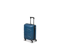 PLATINIUM Valise Cabine 55cm Rigide Polypropylène Valise de Soute à 4 roulettes et Serrure TSA, Bleu