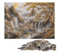 Platinum Cliffside Haven Puzzle en Bois 300 pièces, Cadeau Loisir | Cadeau puzzle: activité d'intérieur le w nd sur plusieurs sessions.