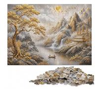 Platinum Cliffside Haven Puzzle en Bois 300 pièces, Jeu De Réflexion | Cadeau puzzle - présent du Nouvel An avec activité d'intérieur le w nd.