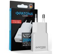Platinum GaN PD20W adaptateur mural blanc avec USB-C PD3.0 et Quick Charge 3.0