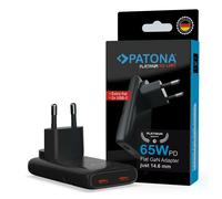 Platinum GaN PD65W adaptateur plat noir 2x USB-C PD3.0 QC3.0