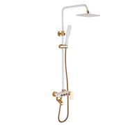 Platinum Hotel Home Bathroom Booster Douche Ensemble en cuivre Complet Bouton de Pluie à Trois Vitesses