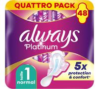 Platinum Normal (Taille 1) Serviettes Avec Ailettes 48 Serviettes,5 Dimensions De Confort Pour Ne Sentir Rien D¿Autre Qu¿Une Protection Optimale