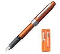 PLATINUM Plaisir Nova Stylo Stylographe Aluminium Orange Finition Rhodium Gradation Moyenne avec Cartouche