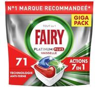 Platinum Plus Tablettes Lave-vaisselle Tout-en-1,71 Tablettes,Sans Parfum,Technologie Anti-Terne,Redonne l'Éclat,Prévient