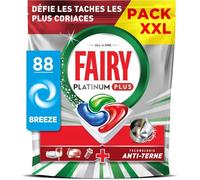 Platinum Plus tablettes lave-vaisselle tout-en-1, 88 tablettes, sans parfum, anti-terne et anti-calcaire, cycle court efficace