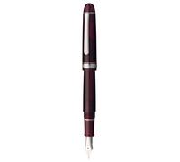 PLATINUM Stylo plume Japonais #3776 Century Rhodium Bourgogne UEF/Rouge 0,18-0,24 mm Fait main Plume en or 14 carats avec coffret cadeau