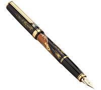 PLATINUM VICOH KANAZAWA Stylo plume japonais 18KT MT FUJI/Nib plume F fait main en or 18 carats avec boîte cadeau Noir
