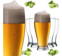 PLATINUX Jeu de verres à bière 6 pièces 500ml (max. 565ml) Verre à bière Verre à blé Verre à bière haut 0,5L