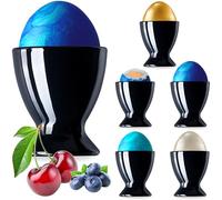 PLATINUX Lot de 6 coquetiers noirs en verre - Pour le petit-déjeuner, le brunch et la tasse à liqueur - Maximum 35 ml