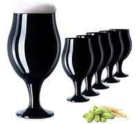 PLATINUX Lot de 6 verres à bière noirs - 450 ml (maximum 550 ml) - Verre à bière - Verre à bière - Verre à bière - Verre à bière - Verre à bière - Tulipe