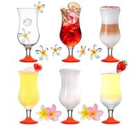 Platinux Set de Verres à Cocktail 400ml (Max. 470ml) - 6 Pièces Long Drink et Milk-Shake - Grand Rouge