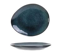 Plato de gres azul Au gres du Temps | Grès, plat bleu, collection Au Grès du Temps, service de table, vaisselle artisanale, bleu