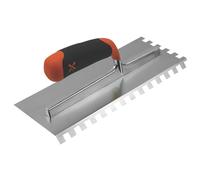 Platoir à colle cranté 10 x 10 mm Mondelin avec lame en acier inoxydable pliée à 45° 280mm x 120mm