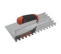 Platoir à colle cranté 6 x 6 mm Mondelin avec lame en acier inoxydable 280mm x 120mm