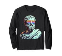 Platon avec des lunettes de soleil antique Philosophe Fun Manche Longue