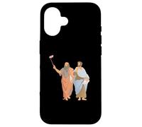 Platon et Aristote prenant des Selfies Philosophie Grecque drôle Coque pour iPhone 16