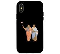 Platon et Aristote prenant des Selfies Philosophie Grecque drôle Coque pour iPhone X/XS
