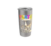 Platon Philosophie drôle Pop Art Portrait Philosophe Gobelet isotherme en acier inoxydable double paroi