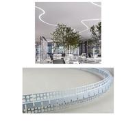 Plâtre dans le canal de diffusion LED for mur de plafond, rail profilé flexible encastré avec couvercle en silicone, moulure de couronne de lumière incurvée et pliable(20mm(0.78in),Top)