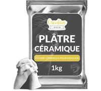 Creative Deco Platre pour Moulage | 1 kg | Plâtre Ceramique | Poudre de Ceramique pour Moulage | Alginate Moulage | Idee Cadeau Original | Jesmonite