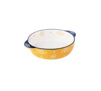Plats à four pour cocotte Assiette à dîner domestique, assiette légumes, plat de cuisson, belle peinte la main, bol Double oreille, riz cuit en céramique(400ml)