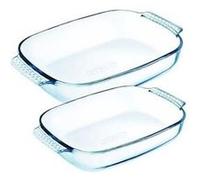 Plats à four pyrex classic rectangulaires (x2) - capacité 2,6l et 3,6l G