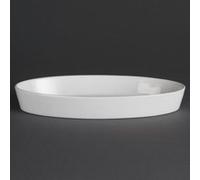 Olympia Whiteware Lot de 6 assiettes ovales en porcelaine 195 x 110 mm