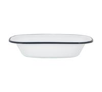Plats coiffe métal émail blanc Camping plein air Plats à rôtir 25.5cm Navy