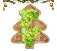 Plats de service de Noël | Plateau à fromage de Noël en bois - Planche à apéritif rustique pour dîner de vacances, service à la maison, fruits, , biscuits, sushis