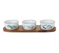 Plats de service sur une planche en acacia, set de 3