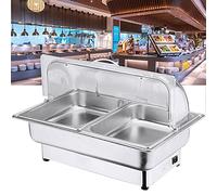 Plats électriques en acier inoxydable pour fêtes, serveur de buffet à température réglable, chauffe-aliments avec couvercle pour la restauration, les événements et les buffets