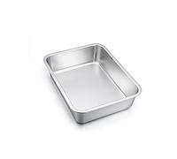 Plats Four, Joyfair Plat Inox Rectangulaire, Plaque de Cuisson Idéal pour Gratin/Lasagne/Brownie/Casseroles, Résistant à la Chaleur & Lavable au Lave-Vaisselle, 27 x 21 x 8 cm