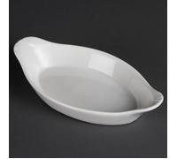 Plats ovales à oreilles blancs 204 x 118 mm Olympia - Boite de 6