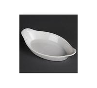 Plats ovales à oreilles blancs 204 x118mm