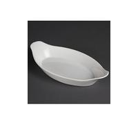 Olympia Plat ovale à oreilles Whiteware W427 – Porcelaine blanche 244×202 mm – Lot de 6, 270 ml