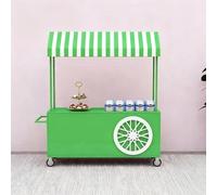 Plats Portables Rayé, Prèsentoir Mobile Avec Auvent De Marché Légers Sur Roulettes, Présentoir Mobile Avec Coffre De Rangement, Roulettes(Green,160cm/62.9in)