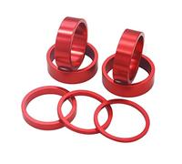 PLATT Entretoise de Direction en Aluminium Rondelles de Potence pour Velo de Route et VTT 1 1/8" (7PCS) (Rouge 7PCS)