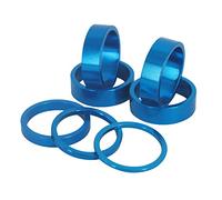 PLATT Entretoise de Direction en Aluminium Rondelles de Potence pour Velo de Route et VTT 1 1/8" (7PCS) (Bleu 7PCS)