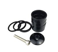 PLATT Lot de 8 entretoises de casque de vélo en alliage d'aluminium avec capuchon supérieur de tige 2/3/5/10 mm (noir)