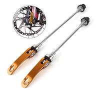 PLATT Set de Serrage Rapide pour vélo Brochette Avant et Moyeu de Roue Arrière pour Route VTT Vélo de Montagne (Doré)