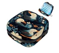 Platypus-1293 Sac de rangement pour serviettes hygiéniques, poche pour tasse menstruelle portable, sac de première période pour femmes et filles, sac à main rembourré avec fermeture éclair