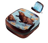Platypus-1381 Sac de rangement pour serviettes hygiéniques, poche pour tasse menstruelle portable, sac de première période pour femmes et filles, sac à main rembourré avec fermeture éclair