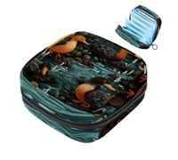 Platypus-1403 Sac de rangement pour serviettes hygiéniques, poche pour tasse menstruelle portable, sac de première période pour femmes et filles, sac à main rembourré avec fermeture éclair
