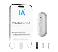 Plaud NotePin S Enregistreur Vocal IA avec Bouton Tactile Dictaphone Argent