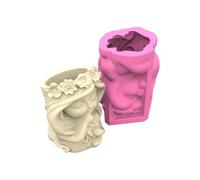 Plavier En Forme De Fille Moule D'artisanat À La Silicone Multi-matériaux Multiplices Compatibles Succulentes Pots Tool Moule De Jardinière En Béton