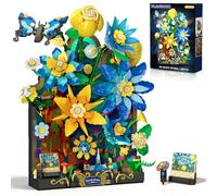 PLAXSOON Kit Mural Fleuri Nuit Étoilée avec Lumières pour Adultes | Collection Botanique, Bloc avec Papillon, Idéale comme décoration murale pour la maison, Cadeau pour et enfants dès 10 ans